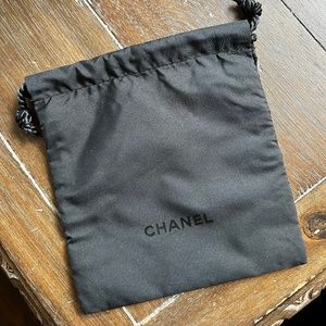 Black Chanel drawstring pouch